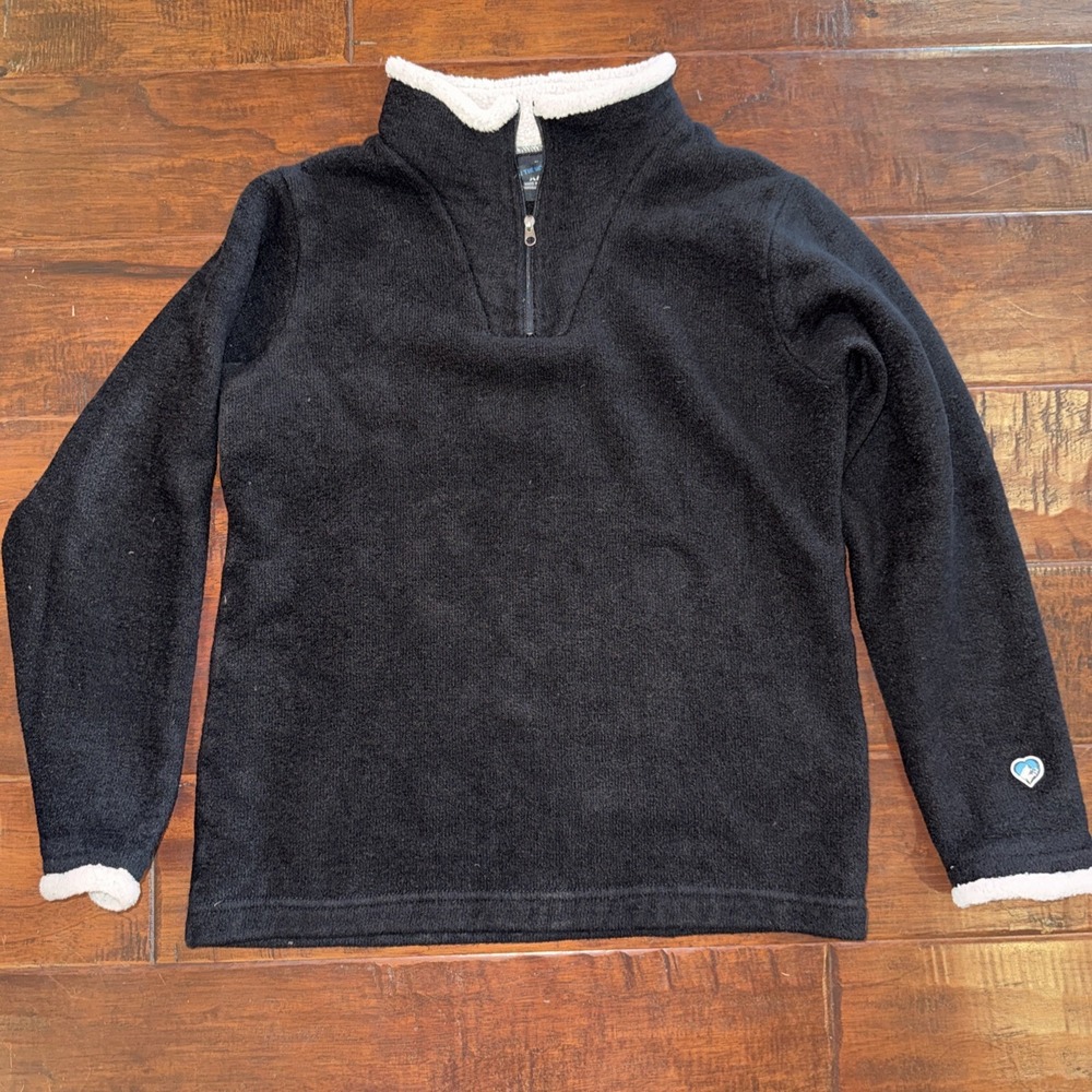 Kuhl Alfpaca Fleece Sweatshirt 1/4 Zip Pullover Outdoors Black Super Soft Small‎